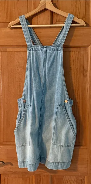 Universal Threads Size Extra Small XS Women's Light Wash Denim Dress Overalls NEW thumbnail 1