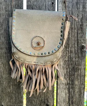 Vintage Western Leather Fringe Crossbody Bag thumbnail 1