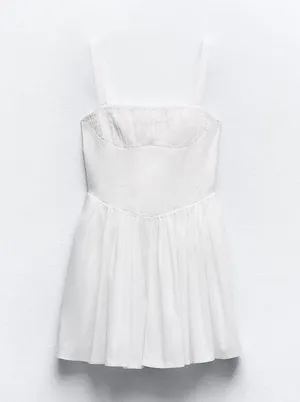 NWT White VOLUMINOUS SKIRT DRESS. Size Medium thumbnail 8