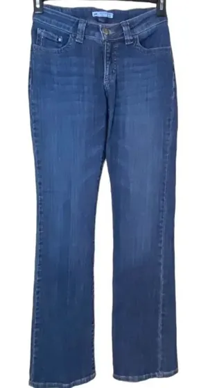 Lee Slender Secret Blue Jeans Size 4 Medium Crystal Accents Lower On The Waist thumbnail 1