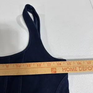 EXPRESS Body Contour Cropped Tank Top High Compression Corset Shirt Size M Blue thumbnail 8