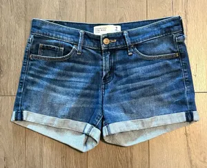 Abercrombie &‎ Fitch Shorts Womens 2/W26 Low Rise Cuffed Shortie Distressed Y2K thumbnail 1