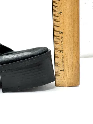 ENZO ANGIOLINI distressed black leather mules, size 8.5 thumbnail 10