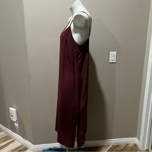 Madewell burgundy spaghetti strap dress thumbnail 4