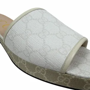 Gucci GG Monogram Malaga Kid Platform Slide Sandal White Size 41 thumbnail 8