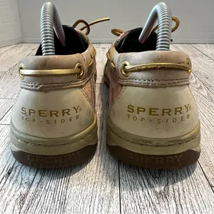 Sperry Top Sider Boat Shoes Angelfish Pink Plaid Leather Women’s Size 7.5M thumbnail 6