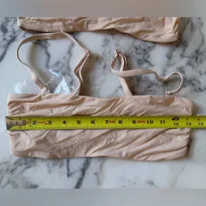 New Quince Second Skin Bandeau Bralette Beige Nude 2-pack Sz S thumbnail 4