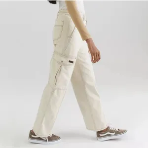 BDG Urban Outfitters Relaxed Skate Cargo Jeans Cream High Rise Size 27 thumbnail 3