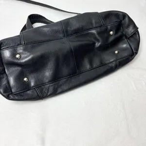 B Makowsky Large Black Genuine Leather Handbag‎ Lombard Satchel thumbnail 12