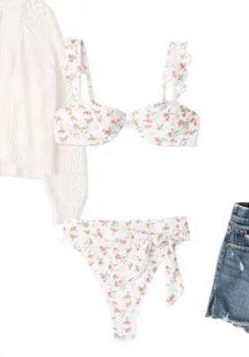 Abercrombie Peach Print Underwire Bikini Set thumbnail 4