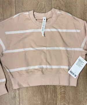 Lululemon Perfectly Oversized Cropped Crew Size 0 White thumbnail 1