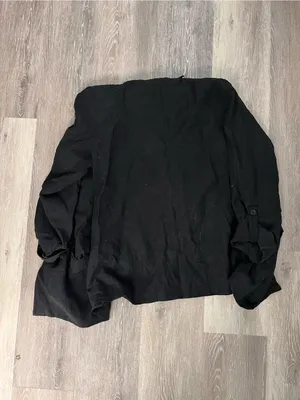 Simply Vera Wang Womens XL Black Draped Open Front Boyfriend Blazer 3/4 Sleeve thumbnail 10