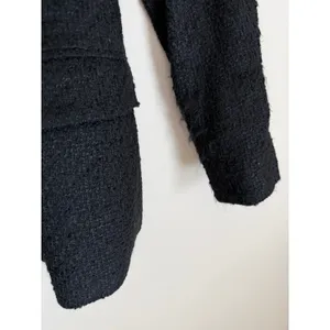 Zara Tweed Tailored Blazer Women Size S Black Double Breasted Gold Button NWT thumbnail 11