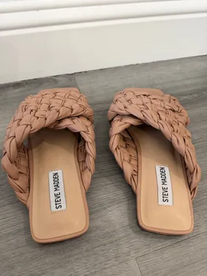 Steve Madden Braided Slide Mules in Nude Tan thumbnail 2