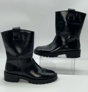 H&M Chunky Lug Rubber Sole Ankle Pull-On Black Boots-Size 39 EU / 8 US thumbnail 1