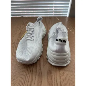 New Women's Lace Up Tie Up Sneakers White size 7-7.5 thumbnail 8