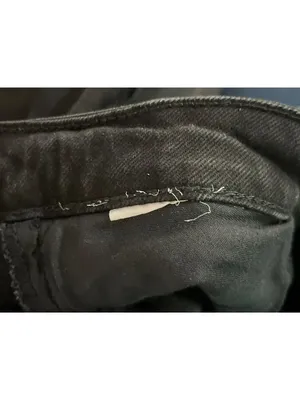 Zara Womens 10 Black Cropped Straight Leg Jeans Raw Hem High Rise Used thumbnail 11