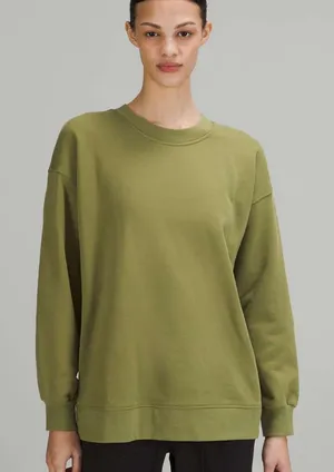 Lululemon Perfectly Oversized Crewneck in Bronze Green- Size Small thumbnail 1