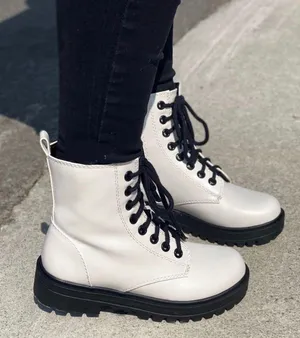 White Lace Combat Boot Size 10 thumbnail 1