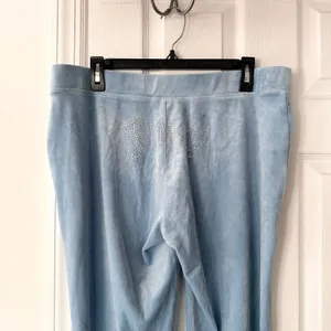Juicy Couture Baby Blue Velvet Zipper Hoodie Jacket Pants Set Rhinestone Y2K XL thumbnail 3