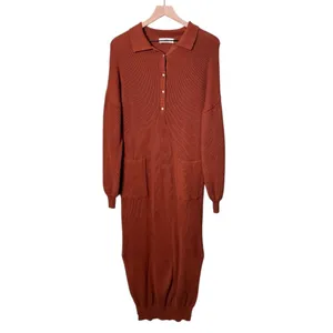 Natural Life On The Road Again Sweater Dress Midi Rust Orange Brown Small Medium thumbnail 2