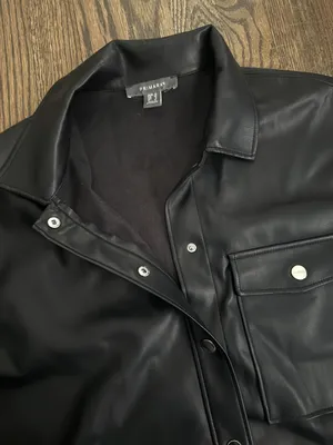 pleather faux leather oversized jacket shacket shirt Size Small thumbnail 8