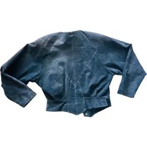 Wilson’s Suede Leather Black Bolero‎ Style Jacket Snap Front Small Motorcycle thumbnail 2