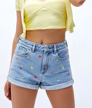 PacSun Eco Fruit Embroidered Mom Shorts thumbnail 1