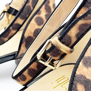 CABI Kiki Leopard Print Faux Calf Hair Adjustable Ankle Strap Block Heels 8 thumbnail 12