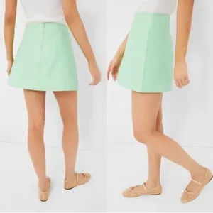 Tuckernuck Meg Mini Skirt S Mint Green Faux Leather A-Line NWT Preppy thumbnail 4