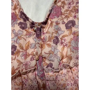 Ksnedjk Tiered Ruffle Floral Long Sleeve Mini Dress Womens L Pink Purple‎ thumbnail 4