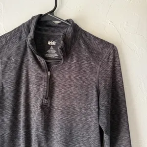 REI Co-op Pullover Womens Small Black Gray Long‎ Sleeve 1/4 Zip Stretch Athletic thumbnail 2