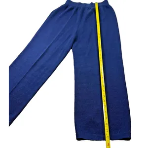 Vintage Gondine 2 Pc Knit Cardigan Pants Set Navy Green Shoulder Pads EUC thumbnail 10