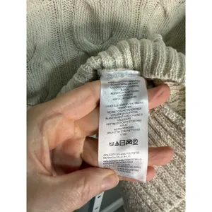 Free People Washed Cable V-Neck Knit Sweater Cream XL NWT Quiet‎ Luxury thumbnail 8