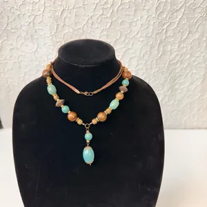Vintage Single Strand Women's Necklace Beaded Bohemian Handmade Turquoise Retro thumbnail 3