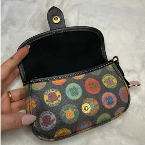 Vintage DOONEY & BOURKE Stamp Medallion Multi Color Pouch thumbnail 3