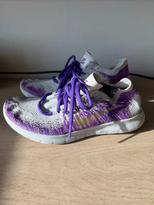 Nike iD Purple and White Knit Slip-On Sneakers, Size 6 thumbnail 3