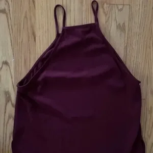 American Apparel High Neck/Halter Tank in MAROON Women Size L thumbnail 6