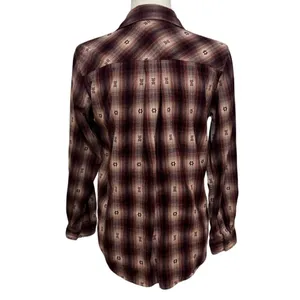 Ariat REAL Western Billie Jean Shirt Plaid Snap Button Cotton Boho Rodeo Small thumbnail 4