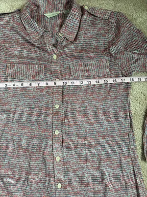 Anthropologie 11-1-Tylho red and navy/blue striped Button Tunic Shirtdress. thumbnail 5