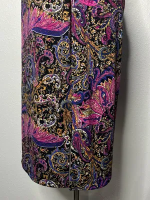 Vintage 90s Y2K City Triangles Pink Paisley Spaghetti Strap Mini Dress thumbnail 5