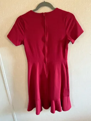 Brigitte Brianna SexyModest Red Ruffle Hem Fit & Flare Dress Size Small thumbnail 3