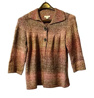 Christopher Banks‎ Sweater Women Size Medium Big Button Cardigan thumbnail 1