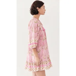 💕CLEOBELLA💕 Magdalena Mini Dress ~ Pink Wildflower Block Print Medium M NWT thumbnail 2