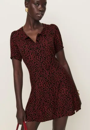 Reformation Neta Dress in French kids black red New size 6 thumbnail 1