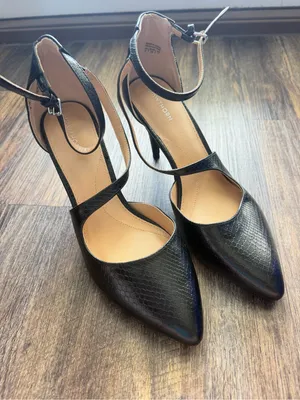 41 Hawthorn Black Ankle-Strap Pointed-Toe Heels NWOT no box thumbnail 7