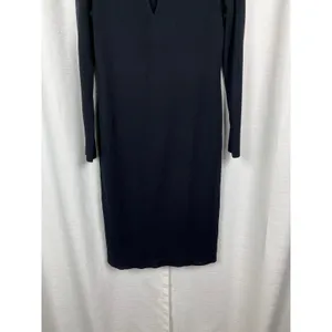 Misook Black Shift Long Sleeve Midi Dress Sz.XS thumbnail 3
