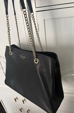 Kate Spade Tote Bag Leather Black New York thumbnail 1
