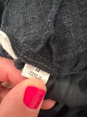 GAP Black Women’s Relaxed Linen-Blend Pants Size Medium - C73-009 thumbnail 4