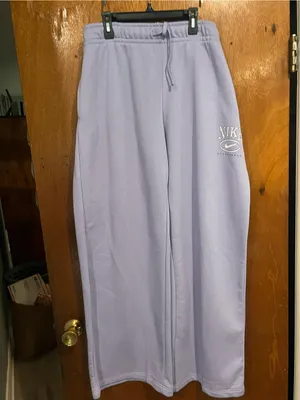Nike Lavender Crew Track Pants with Side Swoosh thumbnail 2